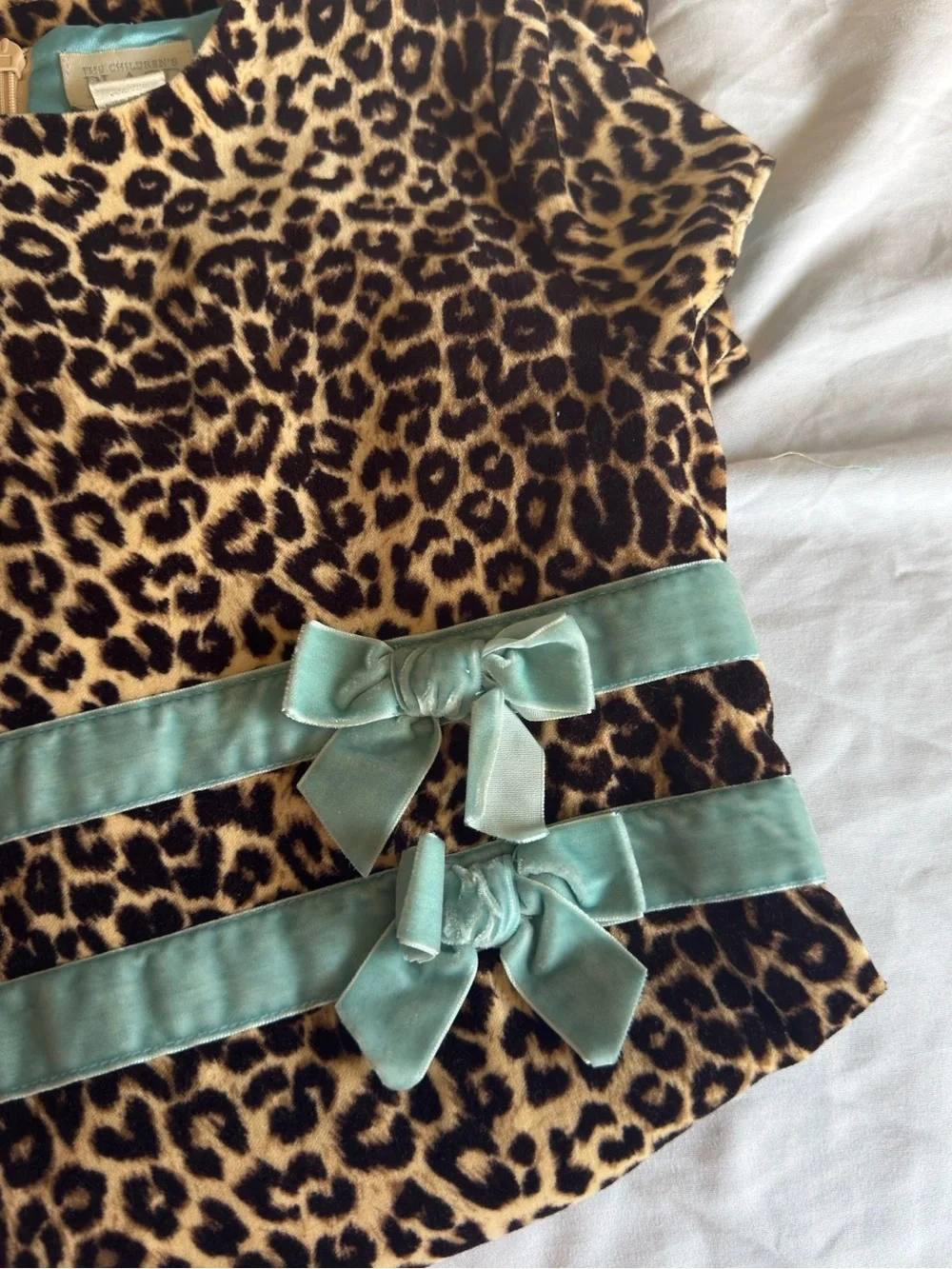 Y2K Inspired Leopard Print Dress with Bows